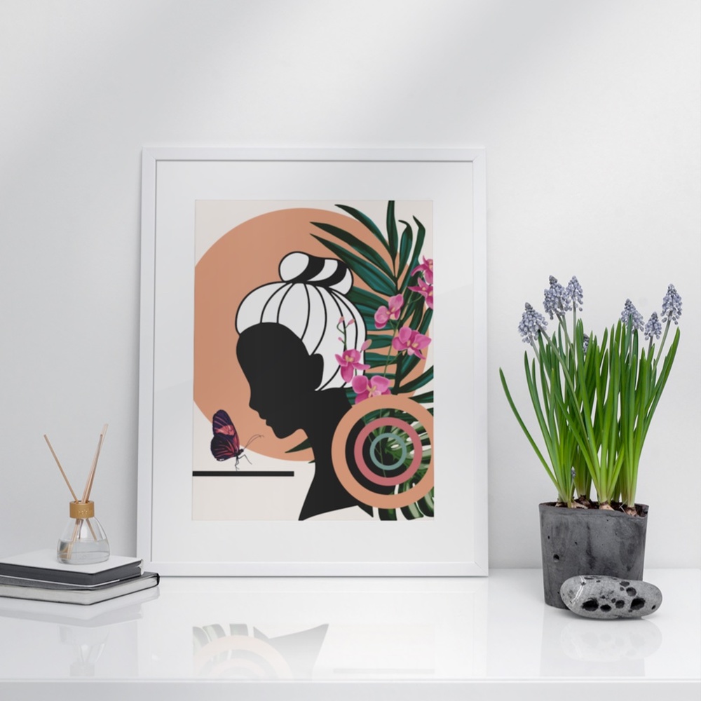 Modern Wall Art Print Butterfly Girl Unframed - Picture 6 of 15